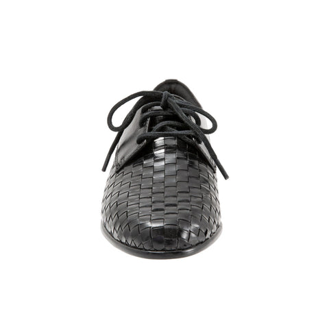 Trotters Lizzie T1858-001 Womens Black Narrow Leather Loafer Flats Shoes