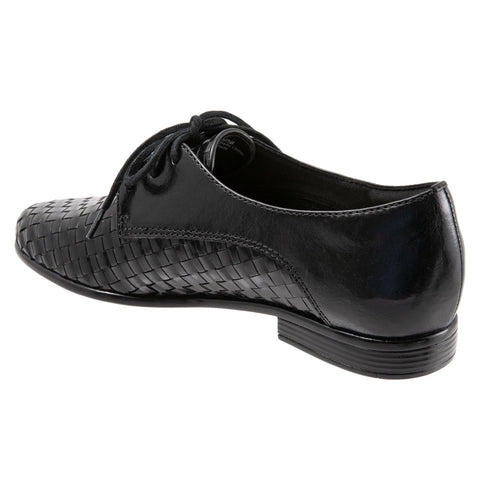 Trotters Lizzie T1858-001 Womens Black Narrow Leather Loafer Flats Shoes