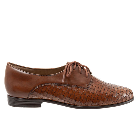 Trotters Lizzie T1858-206 Womens Brown Leather Loafer Flats Shoes