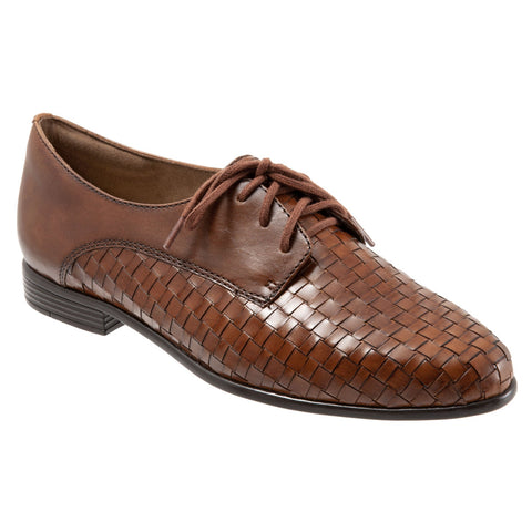 Trotters Lizzie T1858-206 Womens Brown Leather Loafer Flats Shoes