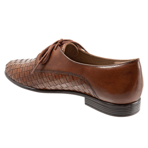 Trotters Lizzie T1858-206 Womens Brown Leather Loafer Flats Shoes