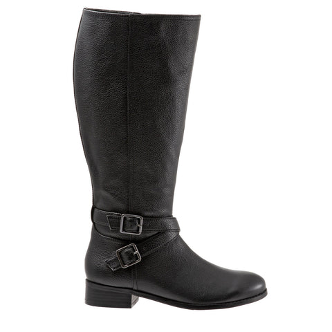 Trotters Liberty Wide Calf T1861-001 Womens Black Leather Knee High Boots