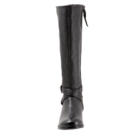 Trotters Liberty Wide Calf T1861-001 Womens Black Leather Knee High Boots
