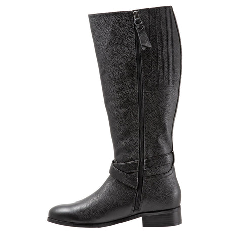 Trotters Liberty Wide Calf T1861-001 Womens Black Leather Knee High Boots