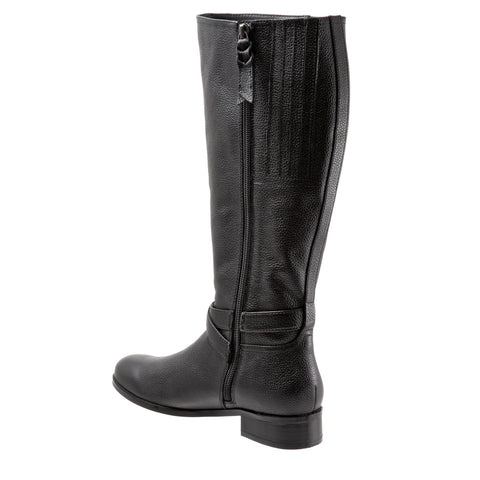 Trotters Liberty Wide Calf T1861-001 Womens Black Leather Knee High Boots