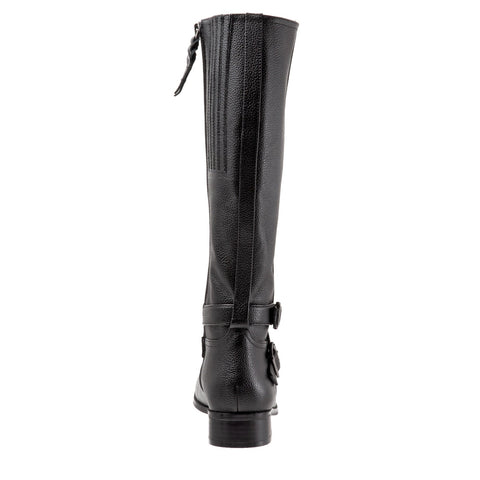 Trotters Liberty Wide Calf T1861-001 Womens Black Leather Knee High Boots
