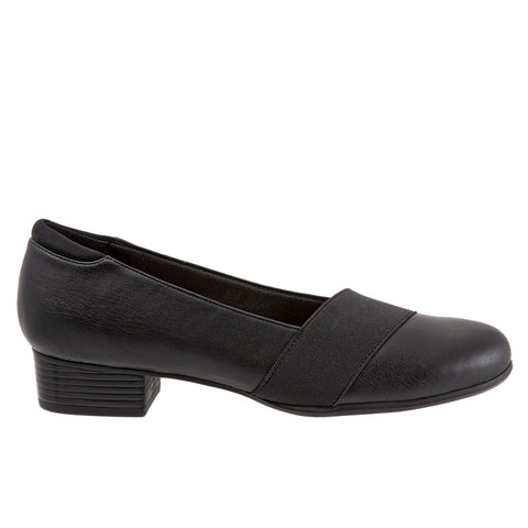 Trotters Melinda T1862-013 Womens Black Narrow Leather Loafer Flats Shoes