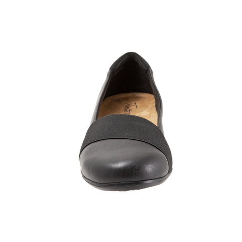Trotters Melinda T1862-013 Womens Black Narrow Leather Loafer Flats Shoes