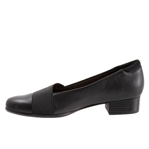 Trotters Melinda T1862-013 Womens Black Narrow Leather Loafer Flats Shoes
