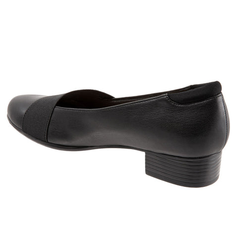 Trotters Melinda T1862-013 Womens Black Narrow Leather Loafer Flats Shoes