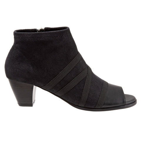 Trotters Maris T1867-001 Womens Black Leather Zipper Ankle & Booties Boots