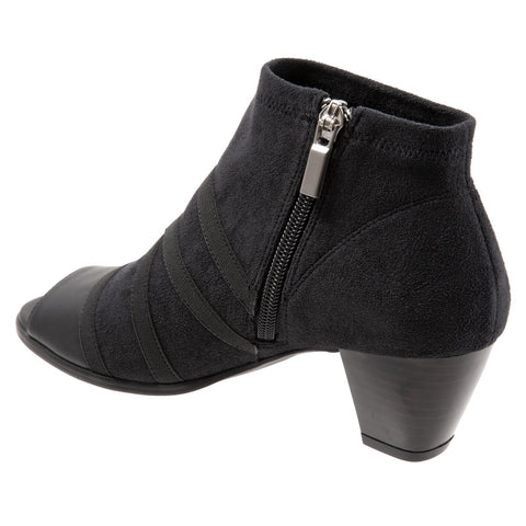 Trotters Maris T1867-001 Womens Black Leather Zipper Ankle & Booties Boots