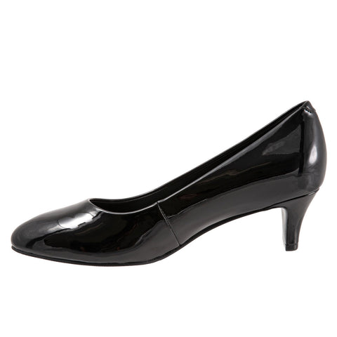 Trotters Fab T1905-005 Womens Black Wide Leather Pumps Heels Shoes