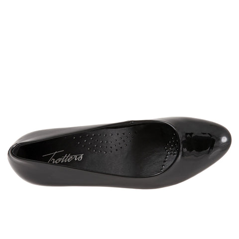 Trotters Fab T1905-005 Womens Black Wide Leather Pumps Heels Shoes