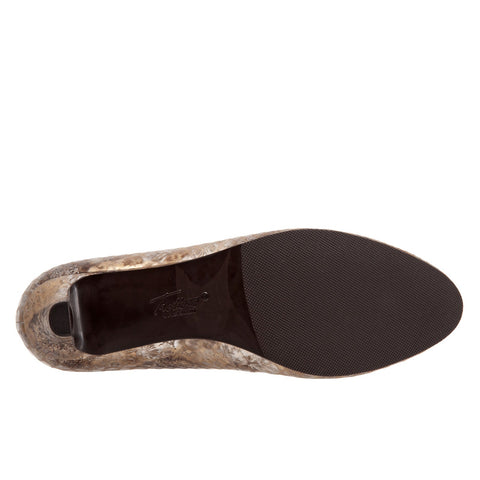 Trotters Fab T1905-263 Womens Gold Narrow Leather Slip On Pumps Heels Shoes