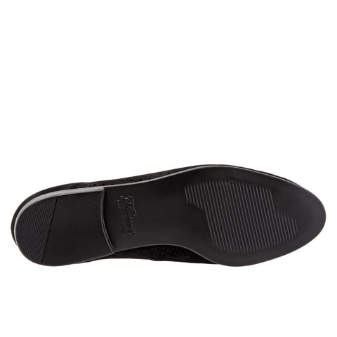 Trotters Lizzie Perf T1910-036 Womens Black Narrow Leather Loafer Flats Shoes
