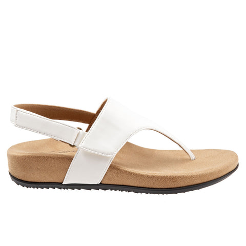 Trotters Pamola T1916-100 Womens White Leather Slingback Sandals Shoes