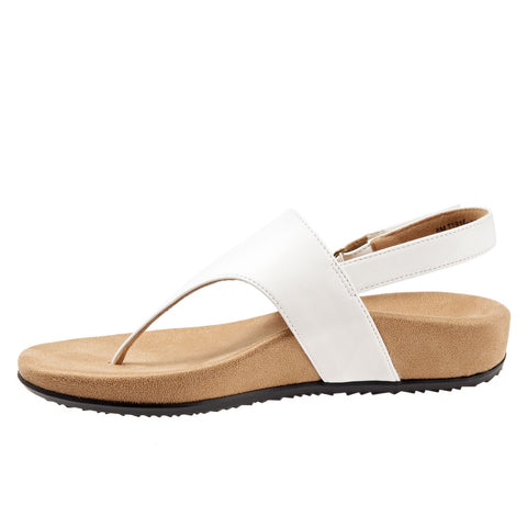 Trotters Pamola T1916-100 Womens White Leather Slingback Sandals Shoes