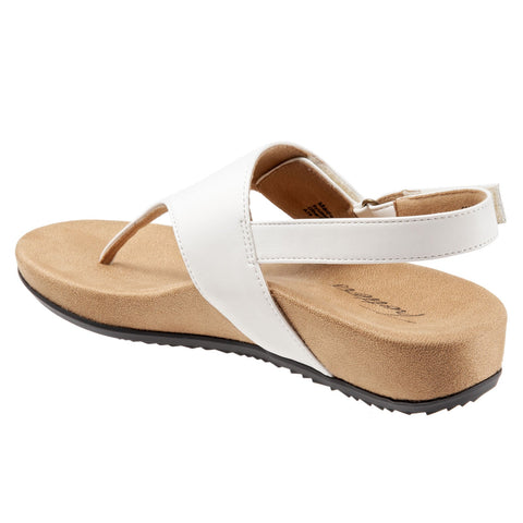Trotters Pamola T1916-100 Womens White Leather Slingback Sandals Shoes