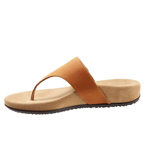 Trotters Petaluma T1917-253 Womens Brown Leather Flip Flops Sandals Shoes