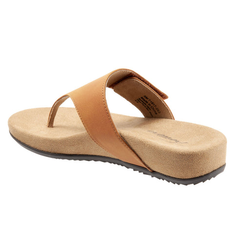 Trotters Petaluma T1917-253 Womens Brown Leather Flip Flops Sandals Shoes