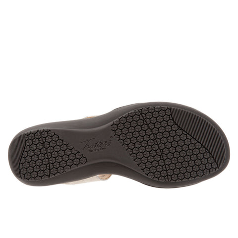 Trotters Vianna T1919-222 Womens Gold Leather Ballet Flats Shoes