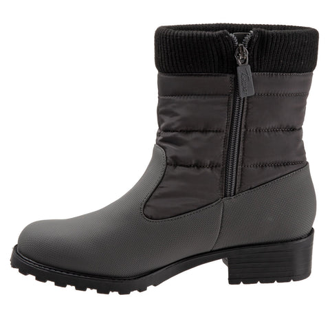 Trotters Berry Mid T1952-020 Womens Gray Wide Synthetic Casual Dress Boots