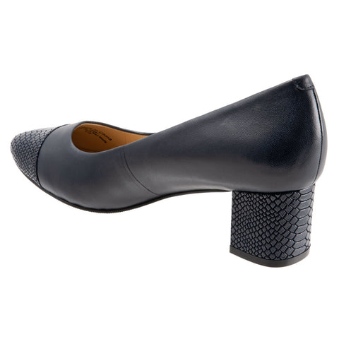 Trotters Kiki T1957-400 Womens Blue Narrow Leather Pumps Heels Shoes
