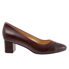 Trotters Kiki T1957-627 Womens Burgundy Narrow Leather Pumps Heels Shoes