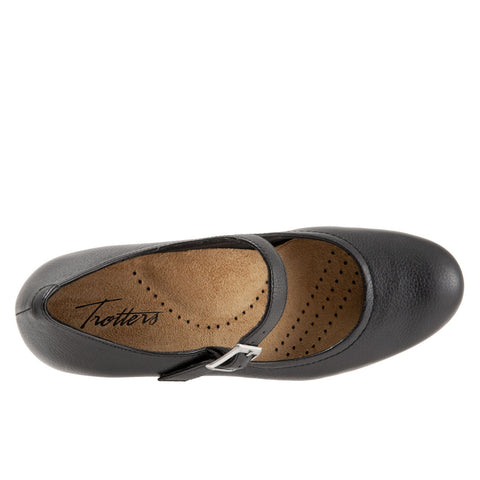 Trotters Willow T1964-001 Womens Black Narrow Leather Wedges Heels Shoes