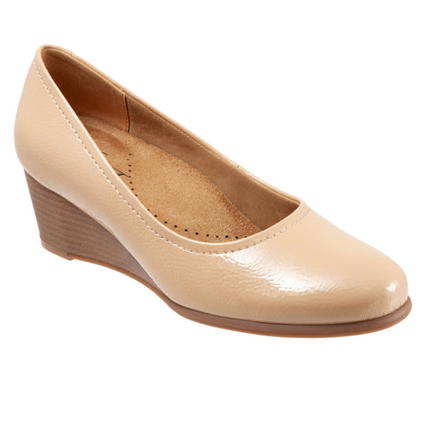 Trotters Winnie T1965-130 Womens Brown Narrow Leather Wedges Heels Shoes
