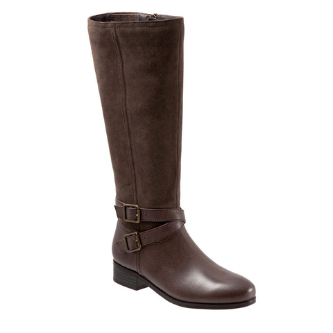 Trotters Kirby Wide Calf T1969-293 Womens Brown Wide Knee High Boots