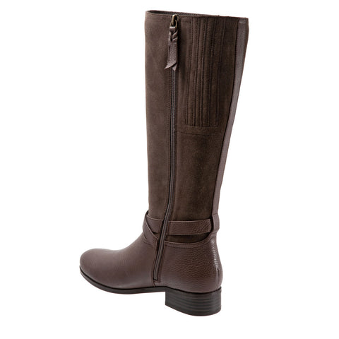 Trotters Kirby Wide Calf T1969-293 Womens Brown Wide Knee High Boots