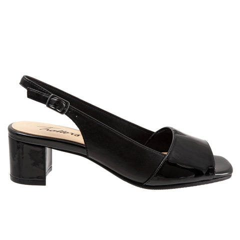 Trotters Monique T2002-007 Womens Black Narrow Leather Loafer Flats Shoes