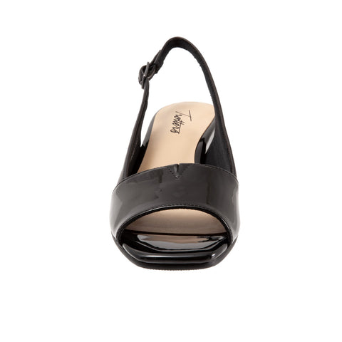 Trotters Monique T2002-007 Womens Black Narrow Leather Loafer Flats Shoes