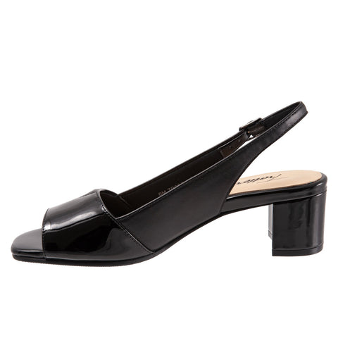 Trotters Monique T2002-007 Womens Black Narrow Leather Loafer Flats Shoes