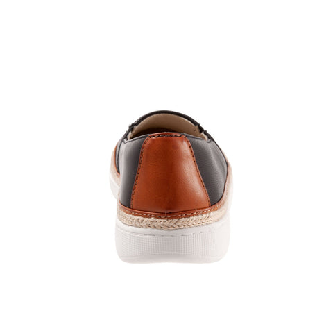 Trotters Destiny T2003-001 Womens Black Leather Slip On Loafer Flats Shoes