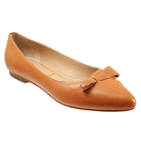 Trotters Erica T2004-282 Womens Brown Leather Slip On Ballet Flats Shoes