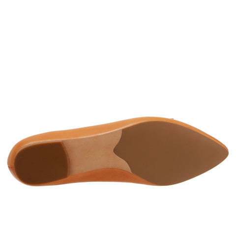 Trotters Erica T2004-282 Womens Brown Leather Slip On Ballet Flats Shoes