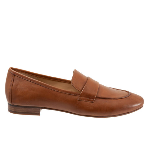 Trotters Gemma T2005-295 Womens Brown Leather Slip On Loafer Flats Shoes