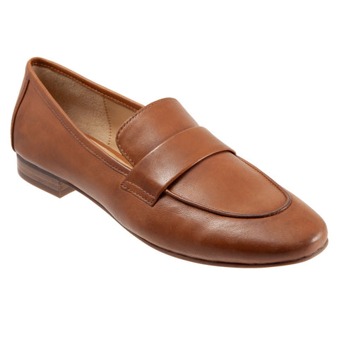 Trotters Gemma T2005-295 Womens Brown Leather Slip On Loafer Flats Shoes