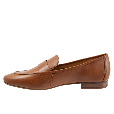 Trotters Gemma T2005-295 Womens Brown Leather Slip On Loafer Flats Shoes