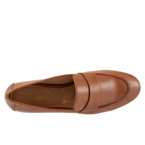 Trotters Gemma T2005-295 Womens Brown Leather Slip On Loafer Flats Shoes