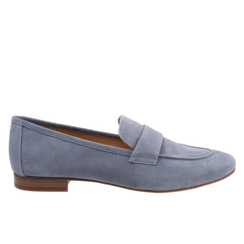 Trotters Gemma T2005-433 Womens Blue Leather Slip On Loafer Flats Shoes