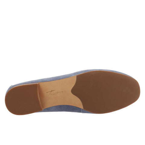 Trotters Gemma T2005-433 Womens Blue Leather Slip On Loafer Flats Shoes