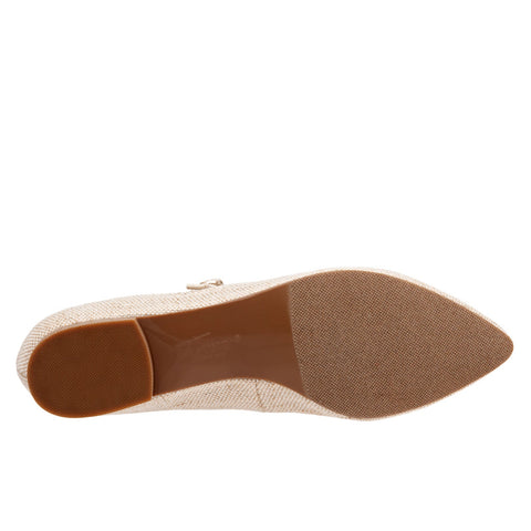 Trotters Hester T2007-270 Womens Beige Canvas Mary Jane Flats Shoes