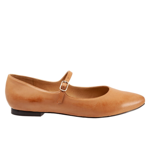 Trotters Hester T2007-274 Womens Brown Leather Mary Jane Flats Shoes