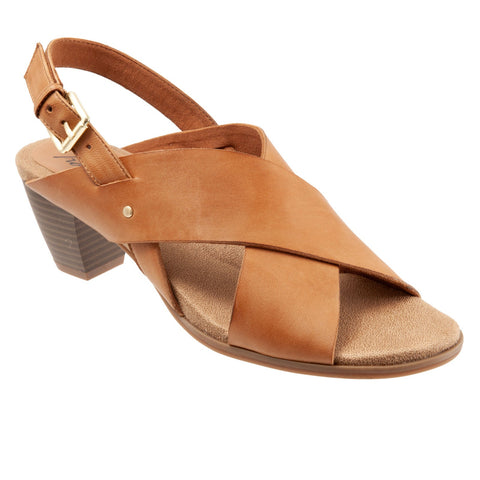 Trotters Michelle T2012-274 Womens Brown Leather Heeled Sandals Shoes