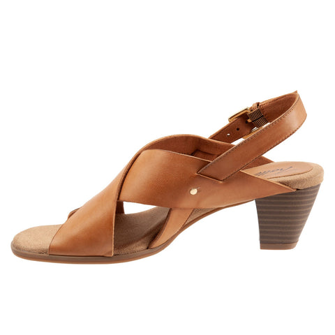 Trotters Michelle T2012-274 Womens Brown Leather Heeled Sandals Shoes