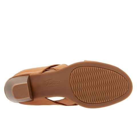 Trotters Michelle T2012-274 Womens Brown Leather Heeled Sandals Shoes
